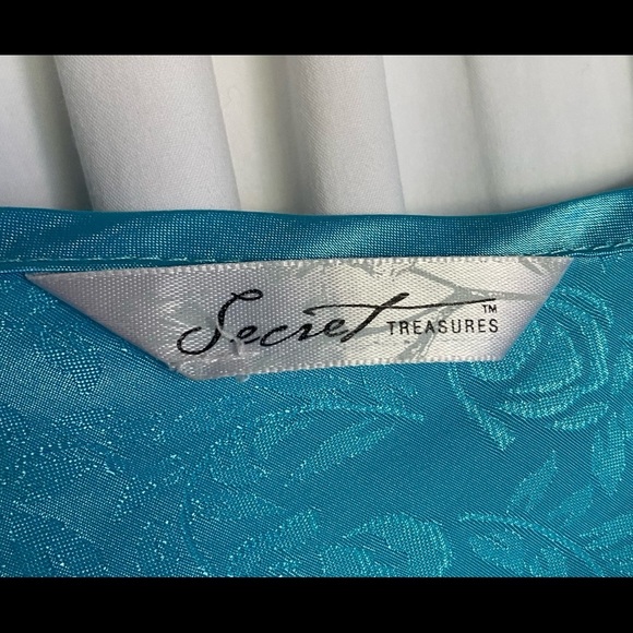 Secret Treasures Aqua Blue Silky Camisole, Floral Pattern, Size-M, Soft & Pretty - Picture 13 of 13